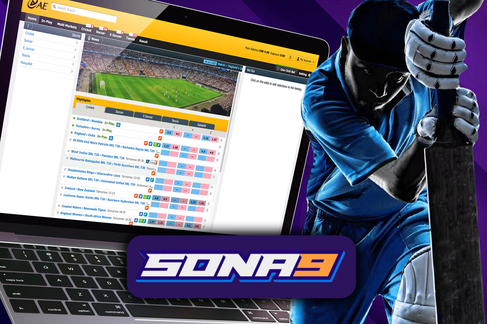 You can bet on Sona9 at different cricket leagues and teams.