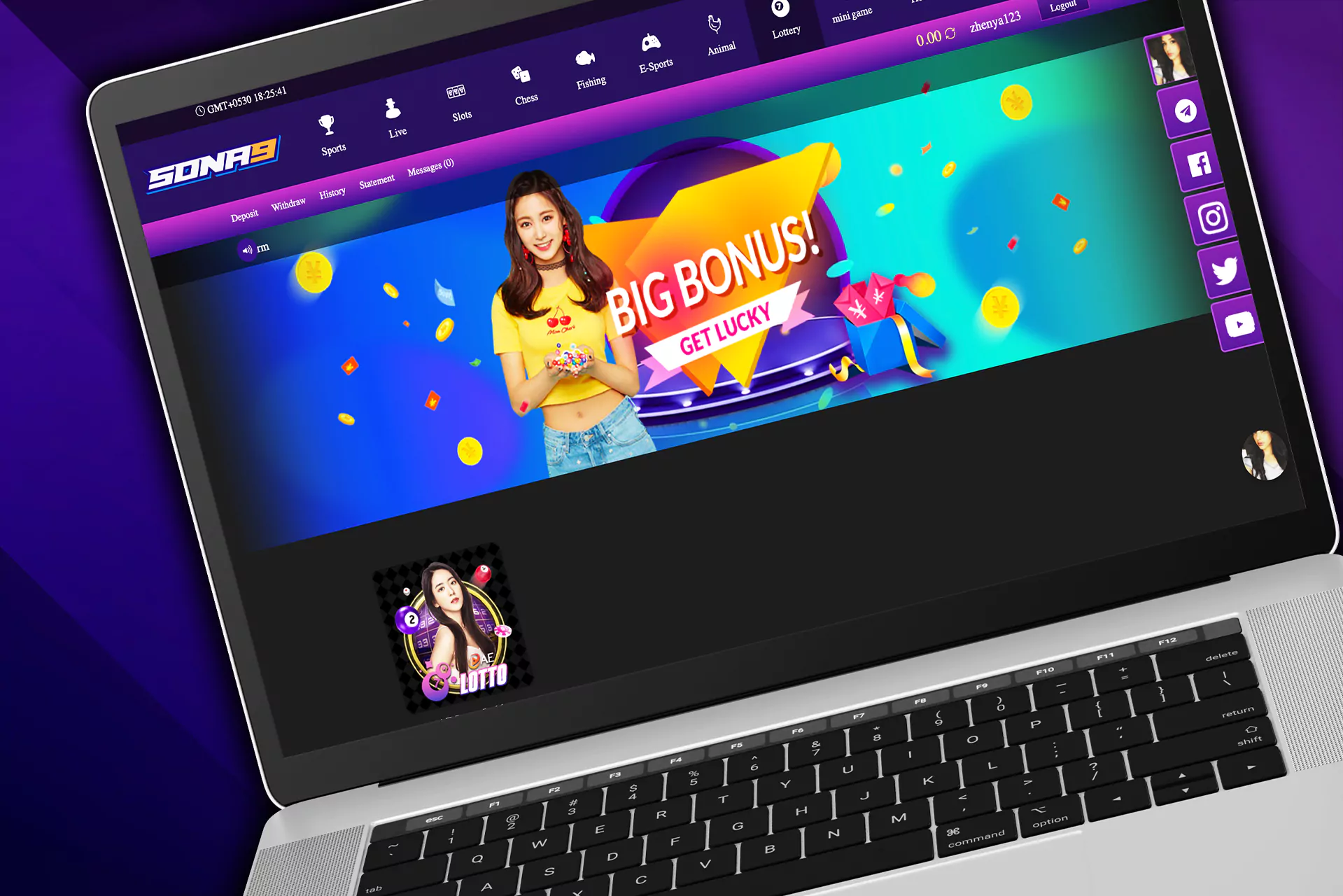 Try to win big prizes in the online lotteries.
