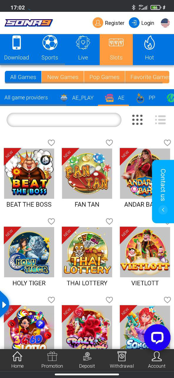 Sona9 casino section.